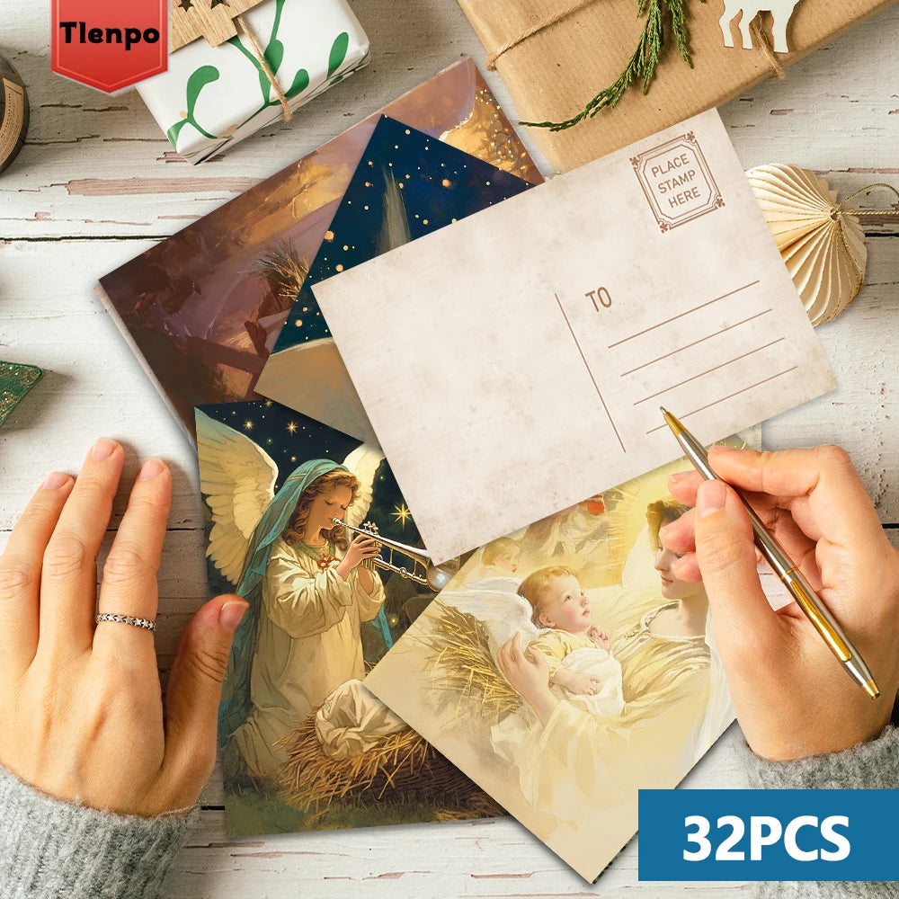 Birth of Jesus Christmas Postcards - 32 Piece Set