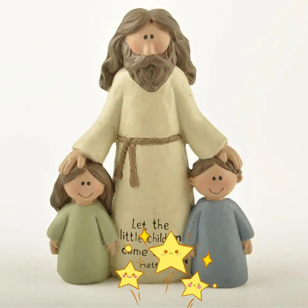 Jesus Figurine with Children - Resin Statue