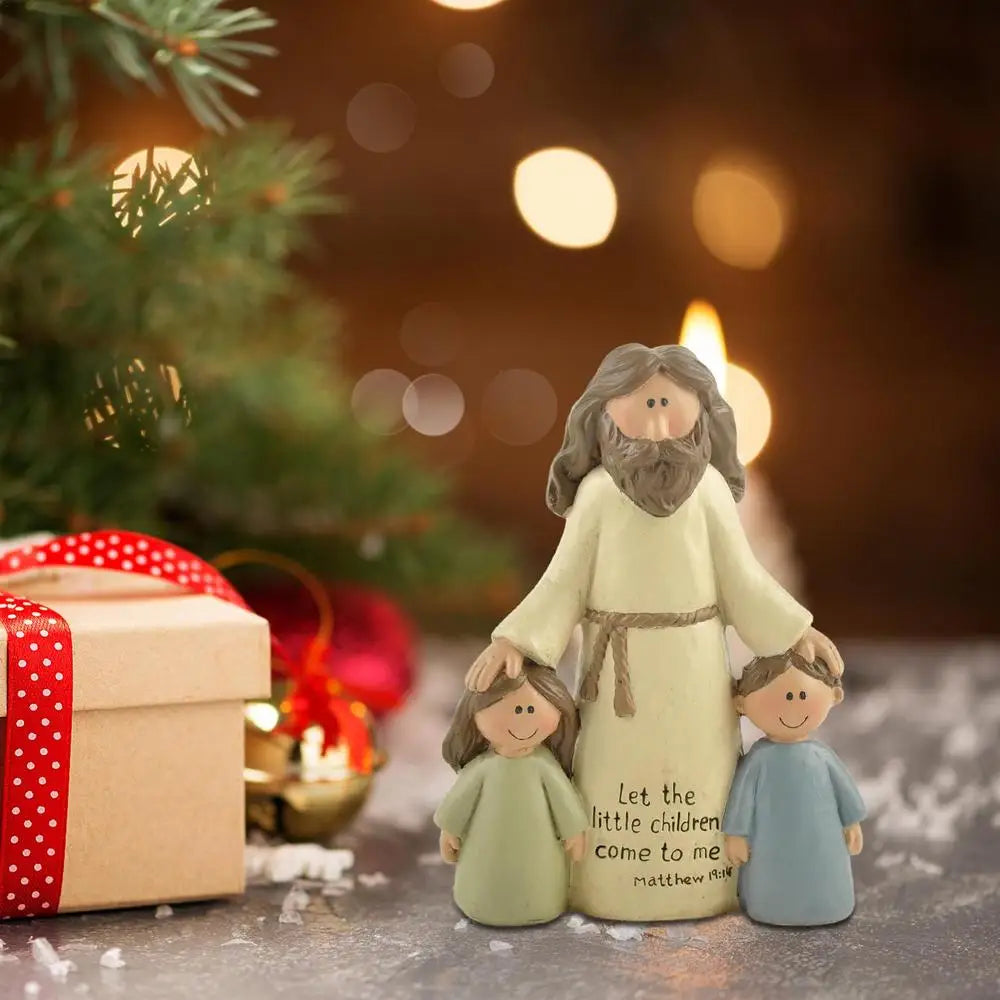 Jesus Figurine with Children - Resin Statue
