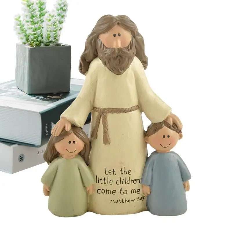 Jesus Figurine with Children - Resin Statue