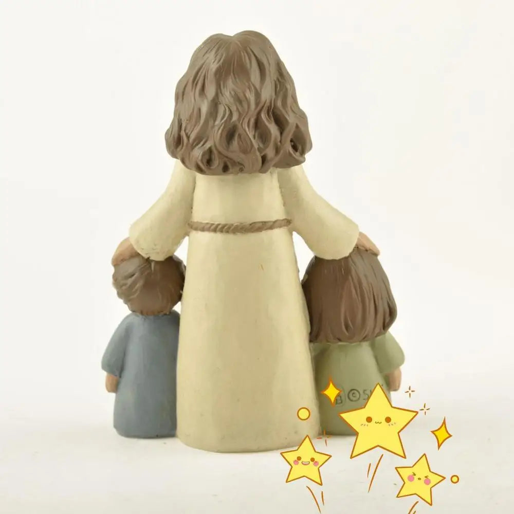 Jesus Figurine with Children - Resin Statue