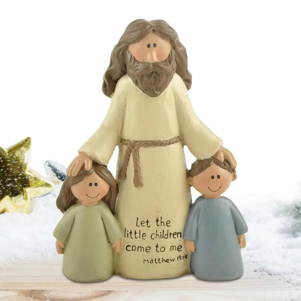 Jesus Figurine with Children - Resin Statue