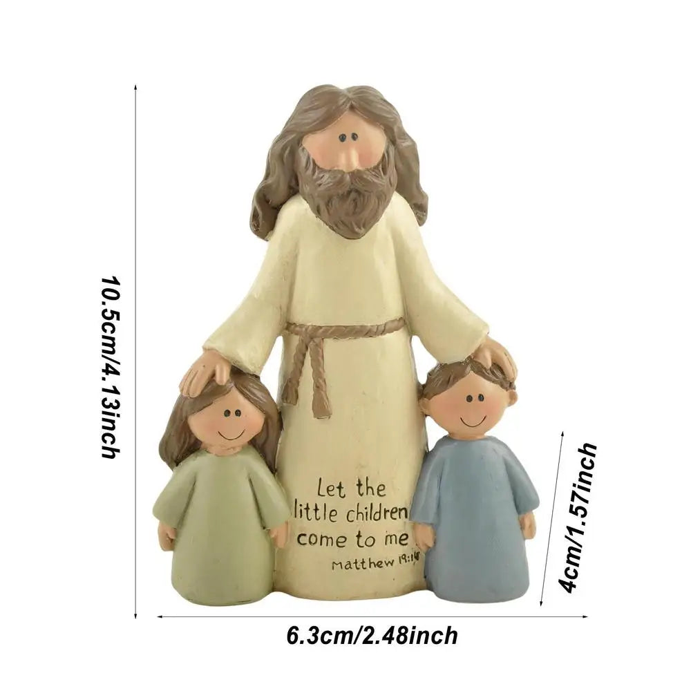 Jesus Figurine with Children - Resin Statue