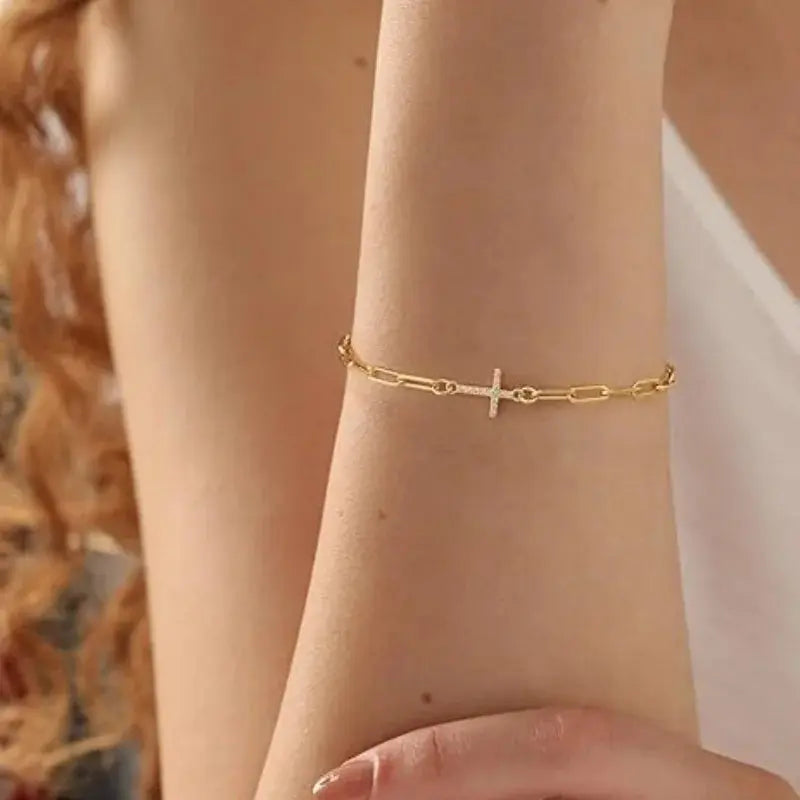 Gold Metal Cross Bracelet – Faith-Inspired Christian Jewelry Horizons Market