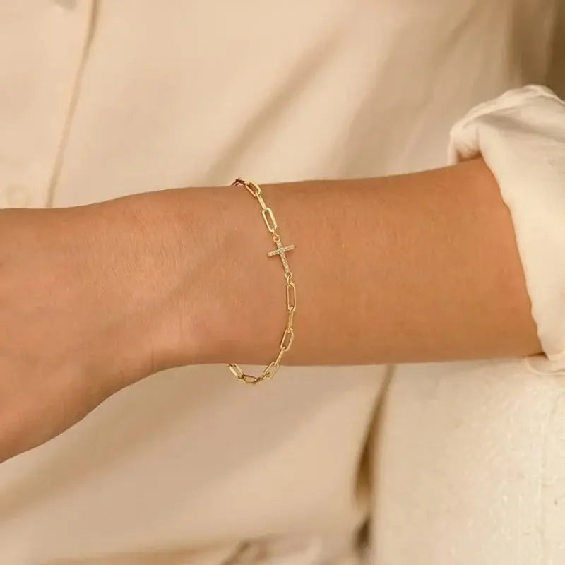 Gold Metal Cross Bracelet – Faith-Inspired Christian Jewelry Horizons Market