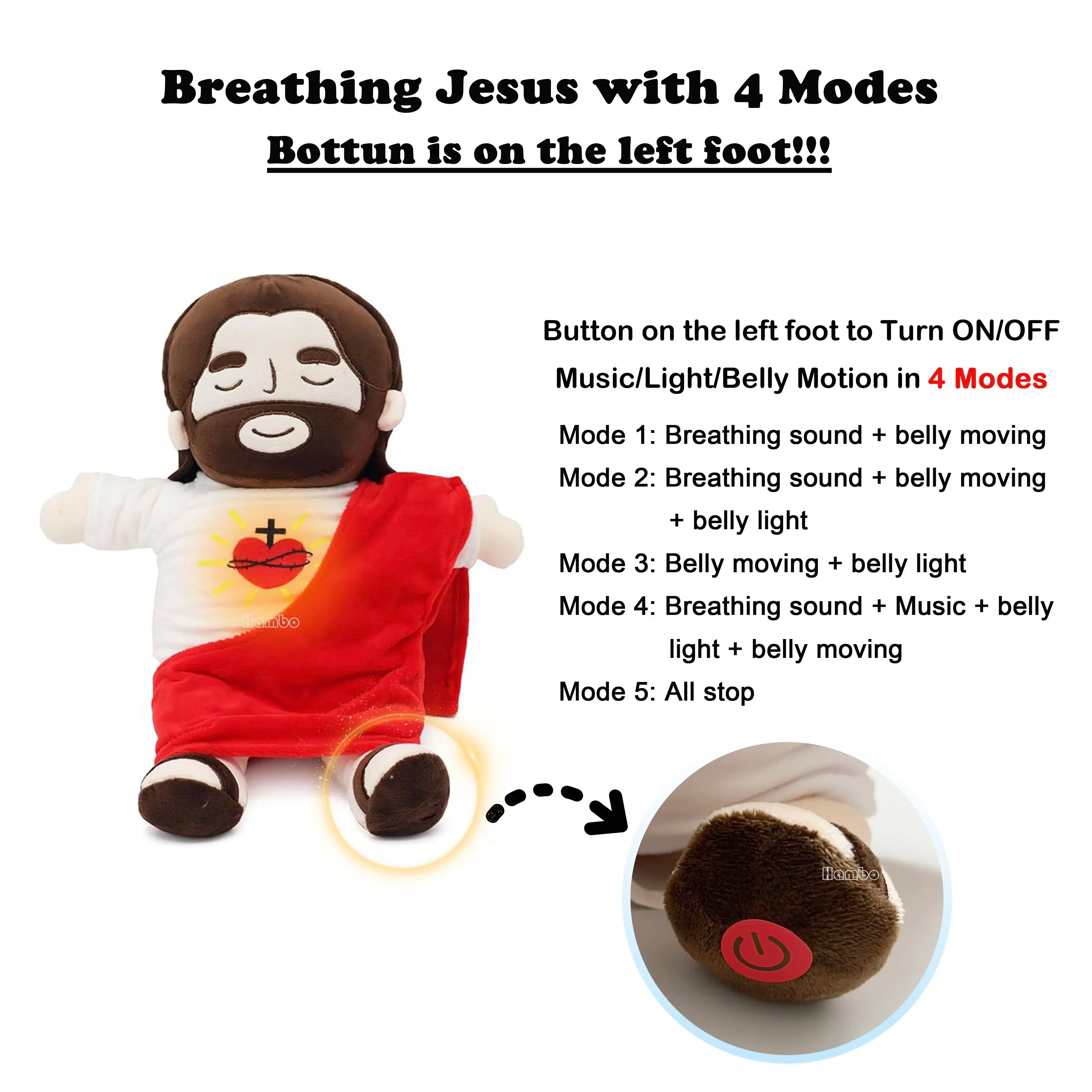 Breathing Jesus Plush Toy - 40CM Soothing Comfort