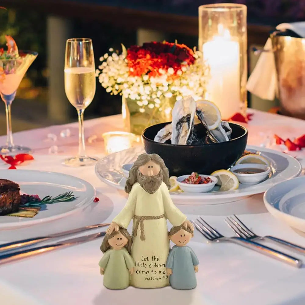 Jesus Figurine with Children - Resin Statue