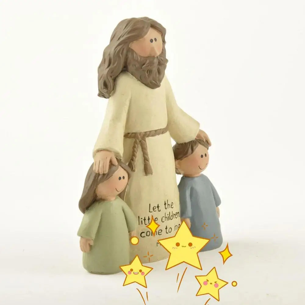 Jesus Figurine with Children - Resin Statue