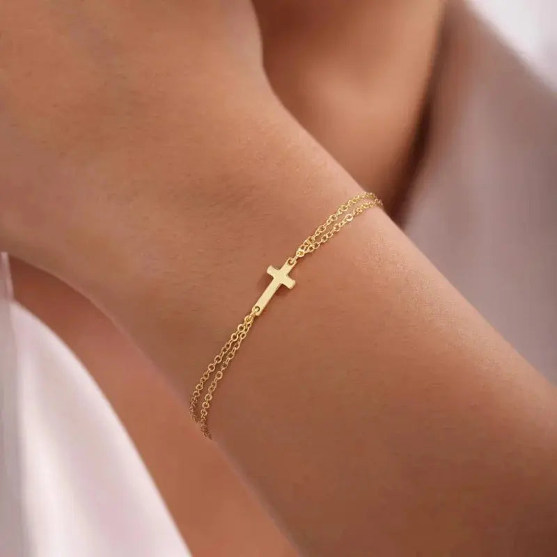 Gold Metal Cross Bracelet – Faith-Inspired Christian Jewelry Horizons Market
