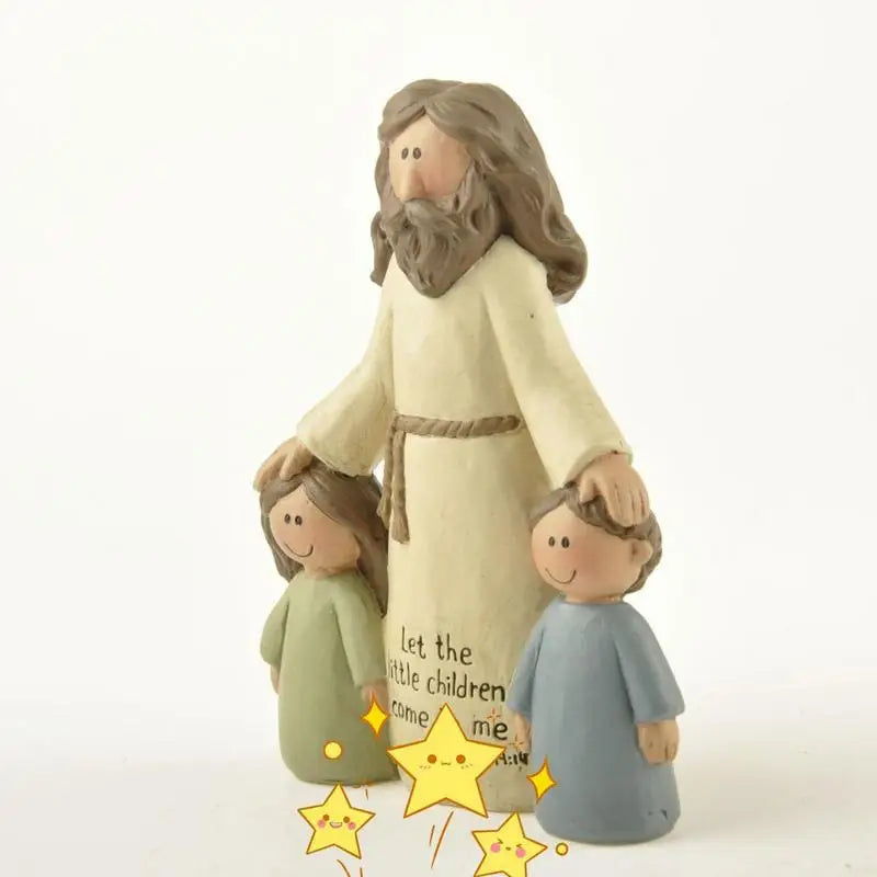Jesus Figurine with Children - Resin Statue