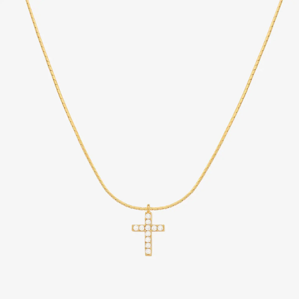 Cross pendant necklace - 18k gold vermeil - Necklaces