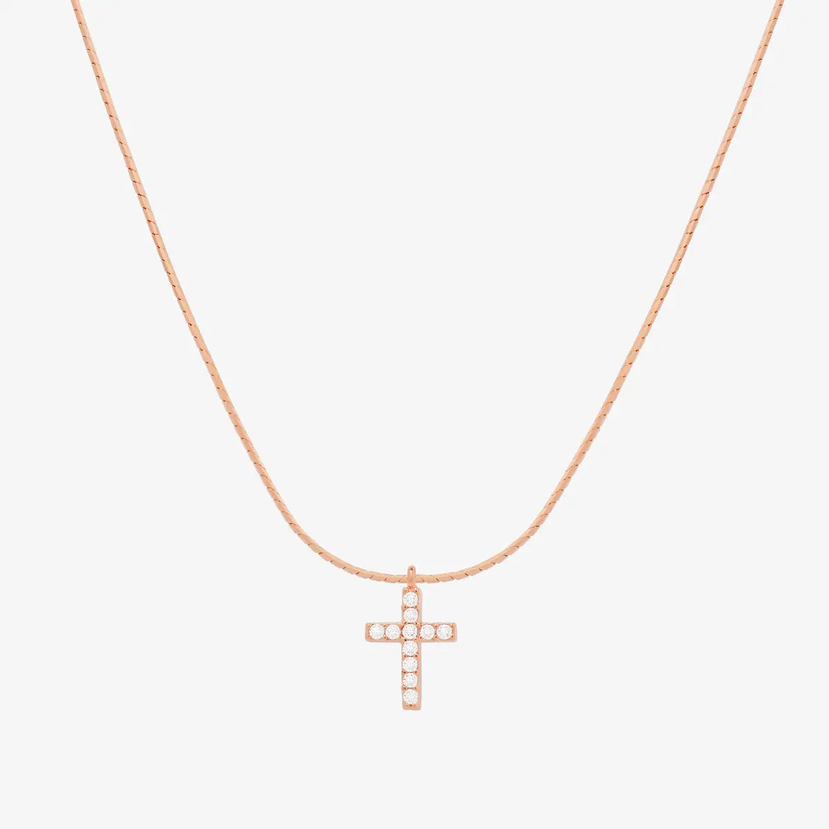 Cross pendant necklace - 18k rose gold vermeil - Necklaces
