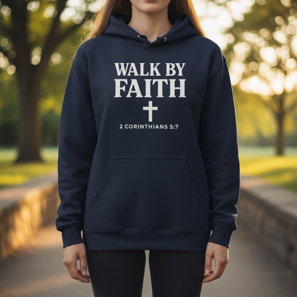 Walk By Faith Hoodie front lifestyle photo